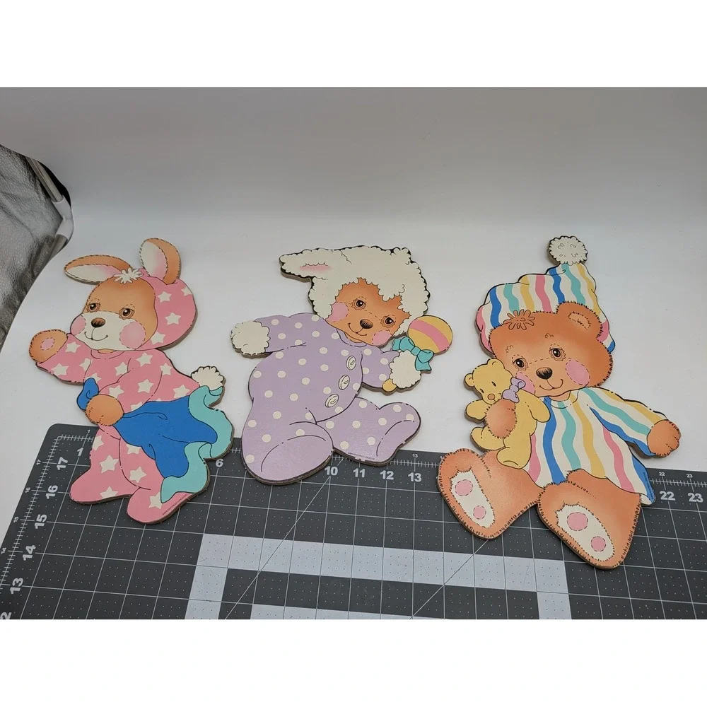 Teddy Beddy Bear Wall Decor‎ Nursery Animals Lot of 3 Brushcreek Creative